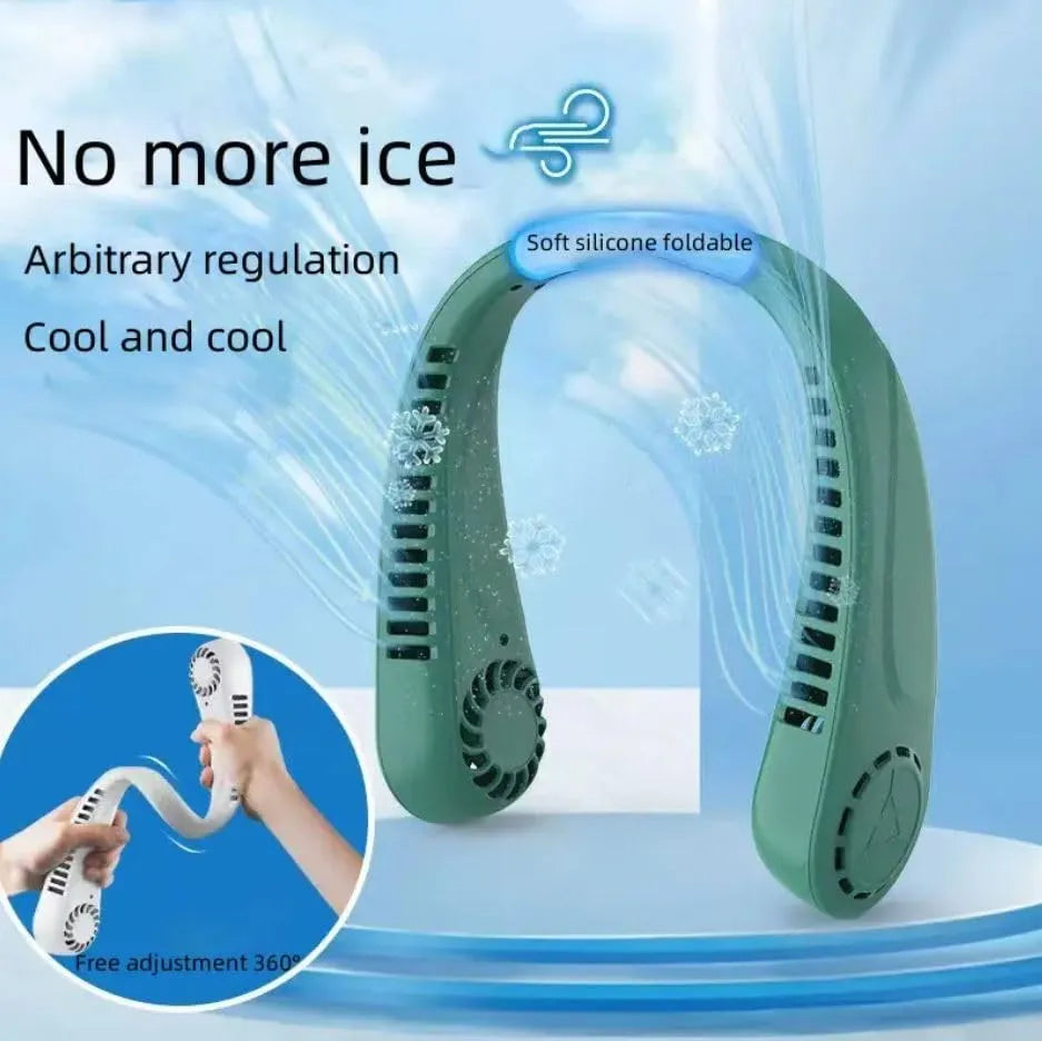 Portable Neck Fan, Bladeless Hands-Free Wearable Mini USB Rechargeable Neck Fan for Cooling, Ideal for Outdoor, Sports, Travel & Office Use