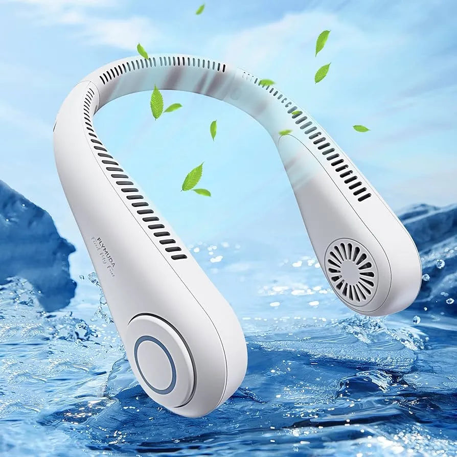 Portable Neck Fan, Bladeless Hands-Free Wearable Mini USB Rechargeable Neck Fan for Cooling, Ideal for Outdoor, Sports, Travel & Office Use