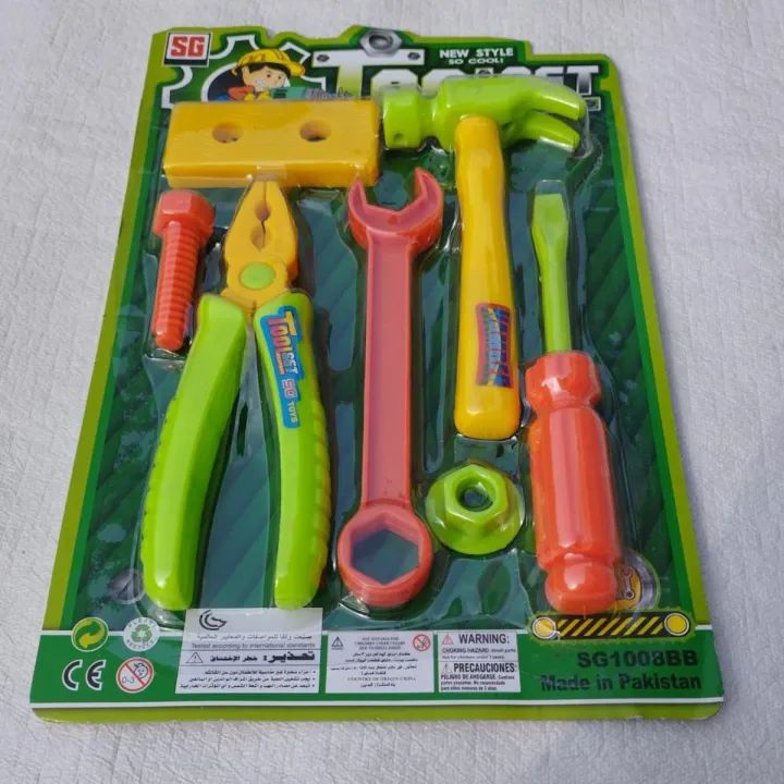 tool set for kids best gift toy, watch ur kid repairing all ur stuff (random set)- Multi color,Kids'Little Engineering Play Set of Tools