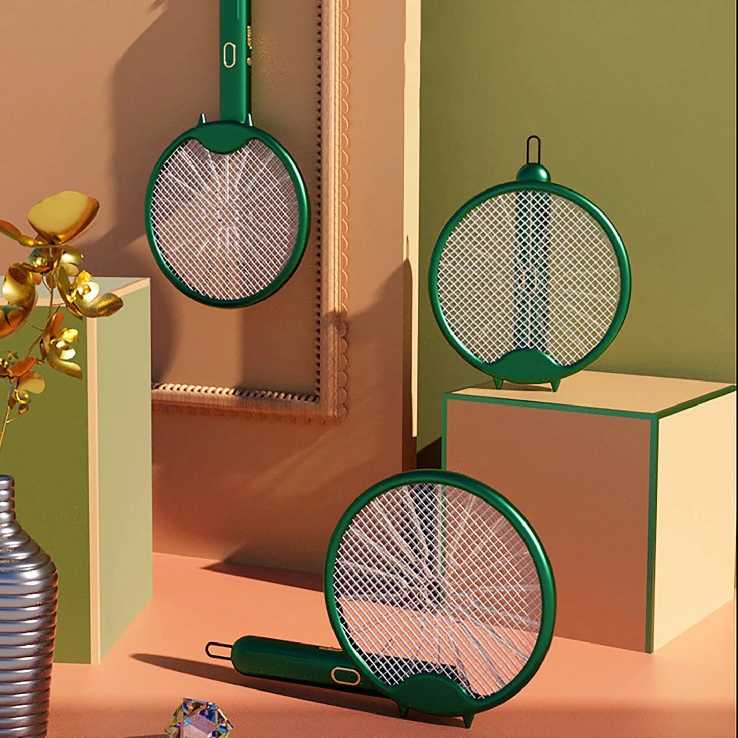 3000V Electric Mosquito Racket Mosquito Killer Lamp USB Rechargeable Foldable Mosquito
