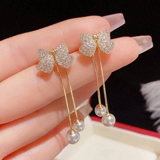 Best Selling Women Bow Earrings Korean Fashion Earring Products Cute Jewelry for Girls