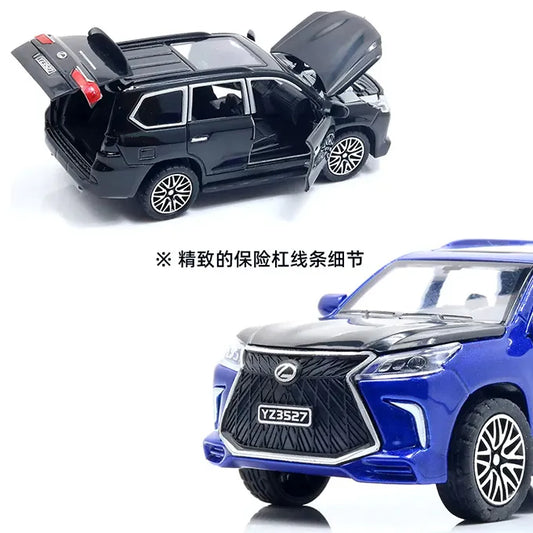 Lexus Land Cruiser Prado - Black Alloy Die-Cast Sports Toy Car