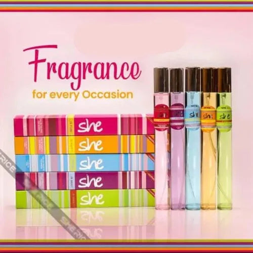PACK OF 5 SHE Pen Pocket Perfume-35ml For women and Girls Cool Fragrance