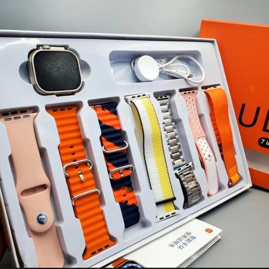 7 in 1 Smart Watch - 7 Straps Smart watch Ultra watch 8 for Gift - 7in1 Smart watch for Boys