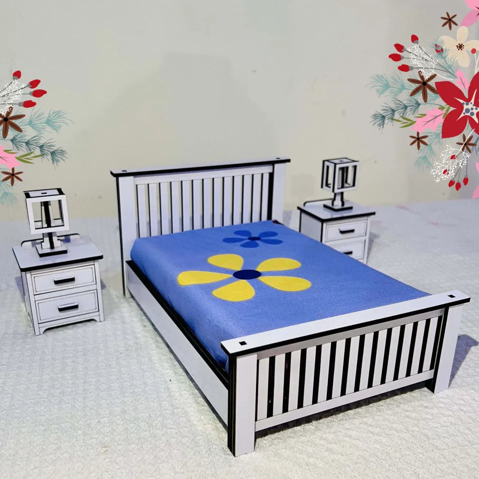 1:12 Scale Bedroom Set For doll House Furniture  | kidd