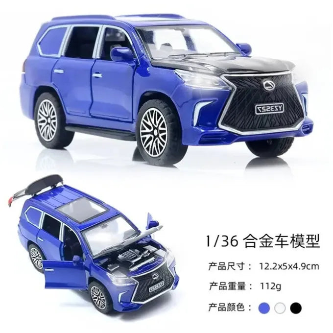 Lexus Land Cruiser Prado - Black Alloy Die-Cast Sports Toy Car