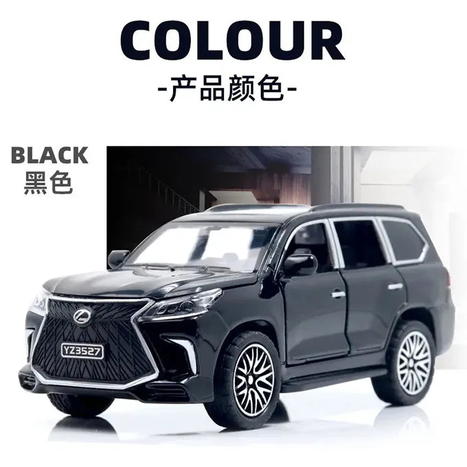 Lexus Land Cruiser Prado - Black Alloy Die-Cast Sports Toy Car